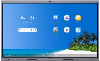 شاشة تفاعلية هيكفيجنDS-D5B75RB/FP مقاس 75  بوصة-نظام اندرويد مزودة بكاميرا ومايك