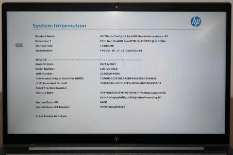 HP ZBook Firefly G8 i5-1135G7 2.40GHz 16GB RAM 512GB SSD 14in FHD HP ZBook Firefly G8 i5-1135G7 2.40GHz 16GB RAM 512GB SSD 14in FHD